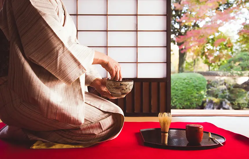 A tea ceremony experience in a tea room.