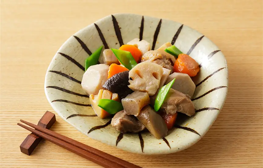 A dining table laden with Kyushu's seasonal ingredients