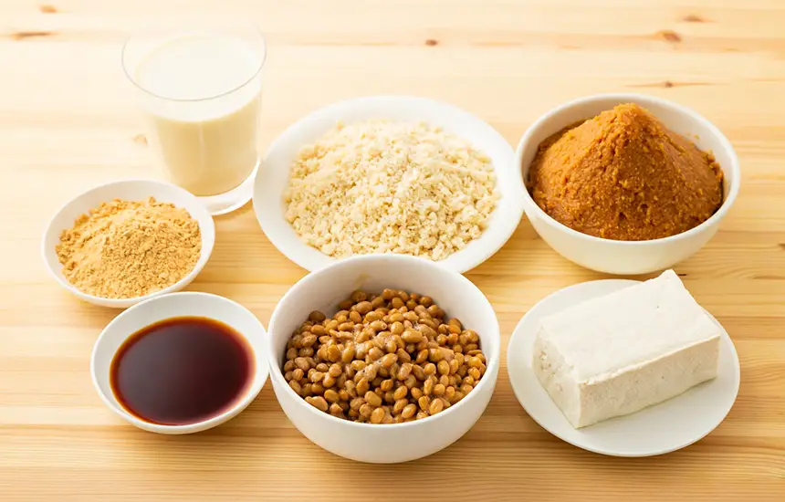 A dining table with various fermented foods.