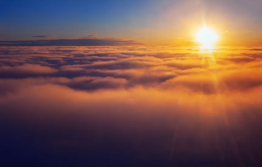 A sea of clouds in the morning.